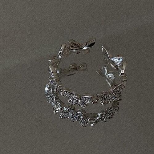 New Fashion Designer Butterfly Rings for Women Aesthetic Couple Wedding Adjustable Bride Handmade Accessories Jewelry Gift 2021