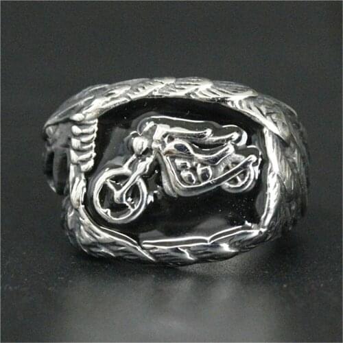 3pcs/lot Cool Design Flying Eagle Biker Style Ring 316L Stainless Steel Men Boys Steel Motorcycle Ring
