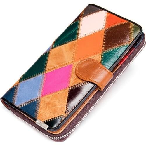 THREEPEAS Womens Wallet Genuine Leather Wallets for Women Purse Leather Luxury Female Coin Purse Women Colorful Clutch Bags