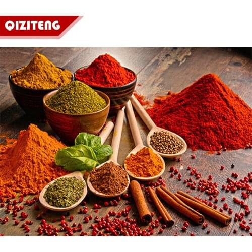 QIZITENG Full Square Spices Diamond Embroidery Artistic Diamond Painting 5D DIY Diamond Mosaic Home Decoration Gifts New