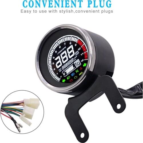 Motorbike Multi-functional Gauges Motorcycle LCD Screen Display Tachometer Odometer Speedometer Fuel Level Meter Indicator