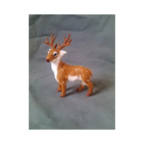 Simulation sika deer 20x15cm model,polyethylene&furs deer prop.home decoration toy Xmas gift w4149