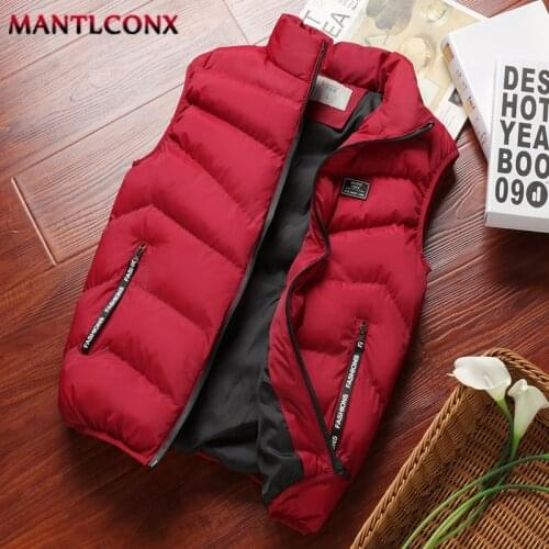 MANTLCONX Vest Jacket Men New Autumn Warm Sleeveless Jacket Male Winter Casual Waistcoat Men Vest Fashion Coat Zipper Pockets
