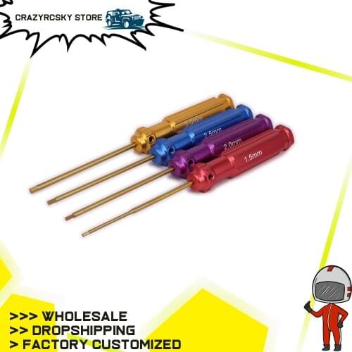 Alloy 4pcs Allen Hex Screwdrivers Key Driver Tool Set 1.5mm 2mm 2.5mm 3mm for RC Hobby Model Car/Heli HSP
