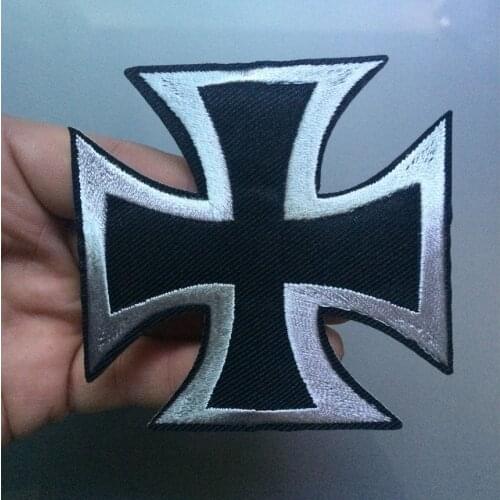 New arrival Parches Stickers German Iron Cross Military War Biker Iron-on Applique Patch Cool Patches