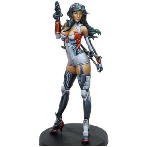 New Unassembled 1/24 75MM Pilot girl soldier fantasy WITHOUT BASE Resin Kit DIY Toys Unpainted resin model