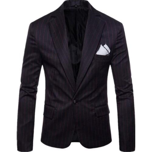 New casual spring men Blazer slim fit long sleeve brand embroidery harmont clothing striped business Blaine