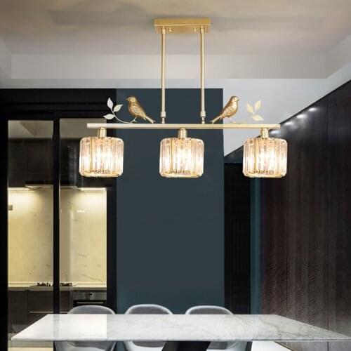 Postmodern hanging lamp semi-embedded nordic bird lamp antique gold lighting crystal Nordic home decoration classic lamp