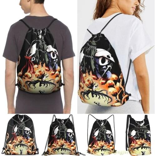 Hollow Knight Women Purpose Drawstring Backpack Bags Men Outdoor Travel Backpacks For Gym Training Swimming Fitness Bag