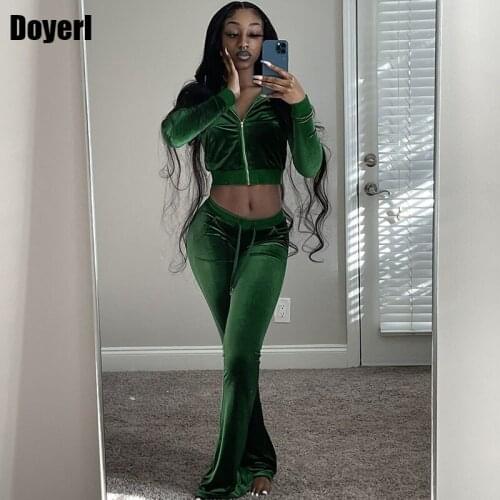 Sportswear Velvet Tracksuit Women Zipper Sweatshirt and Pants Sets Warm Winter Sets for Women Velour 2 Piece Sets Womens Outfits
