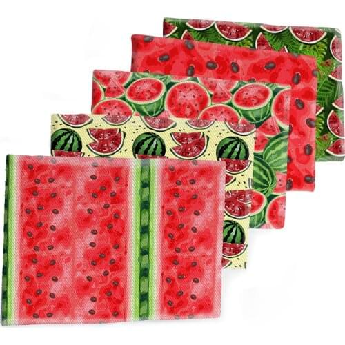 Watermelon Fruit Fabric Summer Printed Polyester Cotton Twill Fabric Patchwor Printed 50*145CM