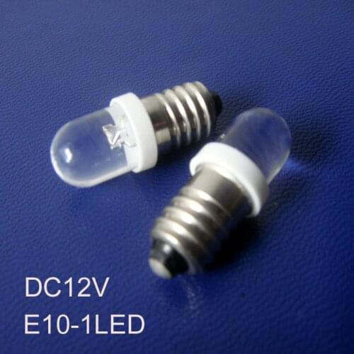 High quality 12V E10 Led Bulb Lamp Light,E10 Led Warning Light,E10 Led Indicator Light,Led Pilot lamp free shipping 50pcs/lot