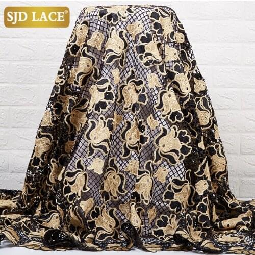 SJD LACE Skin Friendly Cord Lace Soft Embroidery African Guipure Fabric Elegant Nigerian Ghana Occasional Evening Dress A2469