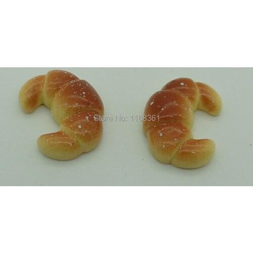 1pcs/lot resin flat back croissant hamburger bread 24mm Cabochons Jewelry Mobile Phone Hairpin Headwear DIY Accessories B204-5