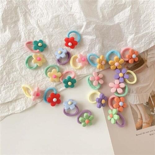 10Pcs/Lot Cartoon Animal Fruits Flower Elastic Rope Handmade Hair Rubber Bands For Kids Girls Children Hair Accessories Headwear