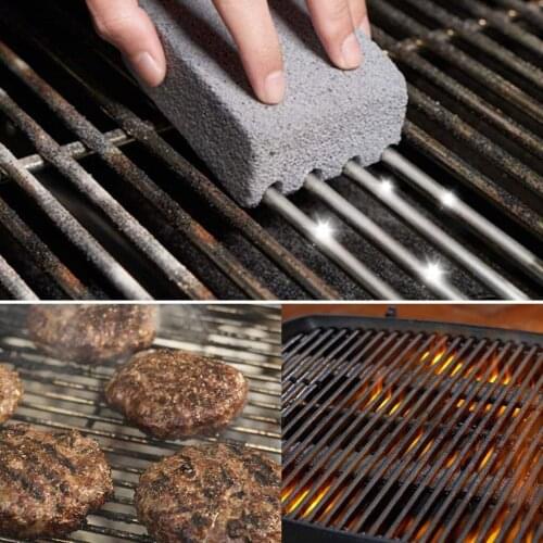 2Pcs Handheld Clean Brick BBQ Cleaning Stone Odorless Grill Ecological Barbecue Scraper Griddle Removing Stains Brush