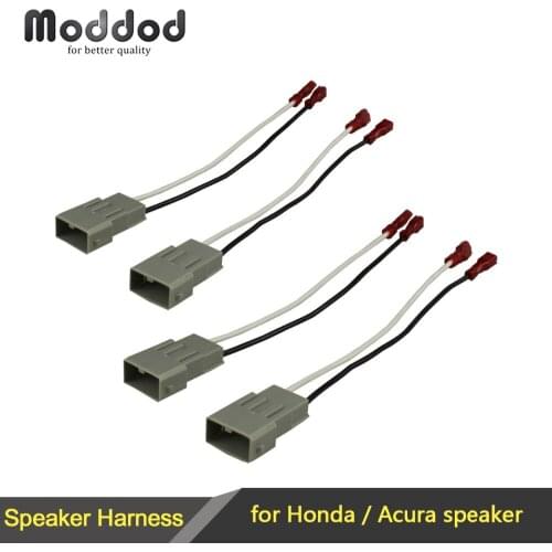 2X Pairs For HONDA Speaker Wire Harness Connects Aftermarket to OEM Adapter Plug Set Connector Wiring Cable Adaptor