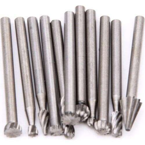 20pcs/Set 3mm Shank HSS Dremel Routing Rotary Milling Cutter for Wood Woodworking Carving Carved Knife Cutter Tools Set