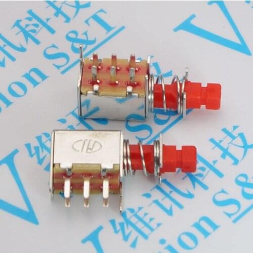 80PCS Directly key switch A03 PS-22F03 6pins self-locking Red