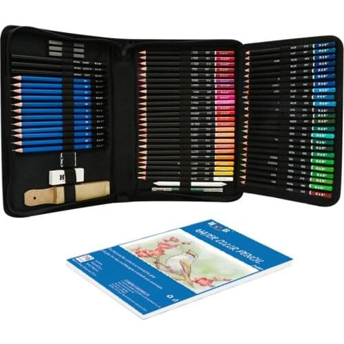 96pcs Drawing Sketch Pencils Set Charcoal Colored Pen Eraser Sharpener Notebook E65A