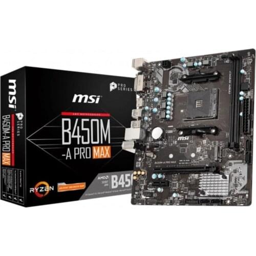 B450m-a Pro Max Ddr4 4133mhz (oc) am4 Micro Atx Motherboard Brand MSI Item B450M-A-PRO-MAX Processor Support AMD Ryzen 1,2 and 3