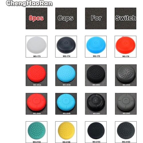 ChengHaoRan 8pcs Silicone Thumb Sticks Grips Cap Cover For Nintend Switch NS Joy-Con Controller Non-slip Analog Joystick Case