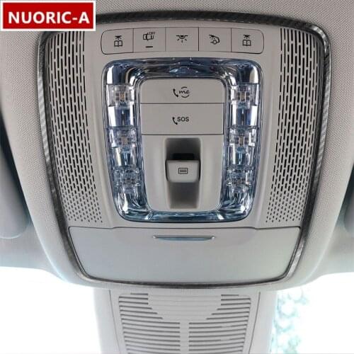 Stainless Steel Car Styling Reading Lamp Frame Decoration Cover Trim For Mercedes Benz GLE W167 GLS 2020 Carbon Fiber Color
