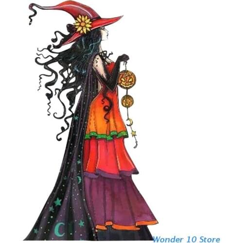 Halloween Double-sided Color Witch Metal Garden Sign Indoor Outdoor Decorations