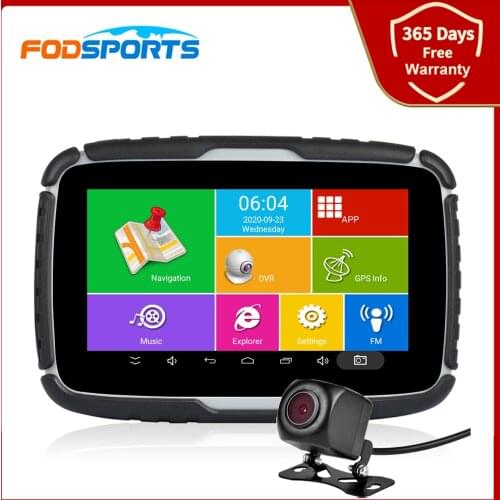 Fodsports 5.0 Inch Motorcycle GPS Navigator Android 6.0 Systerm WiFi Bluetooth Waterproof Navigation Moto Action Camera Free Map