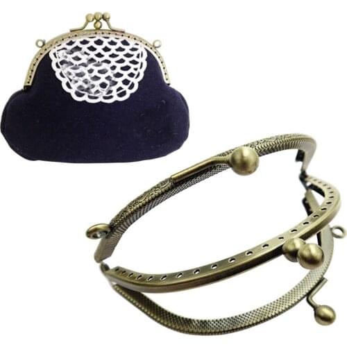 Classical Double Clips Wallet Purse Frame Double Layer DIY Metal Frame Purse for Clutch Coins Bag Handle Kiss Clasp Lock Tool