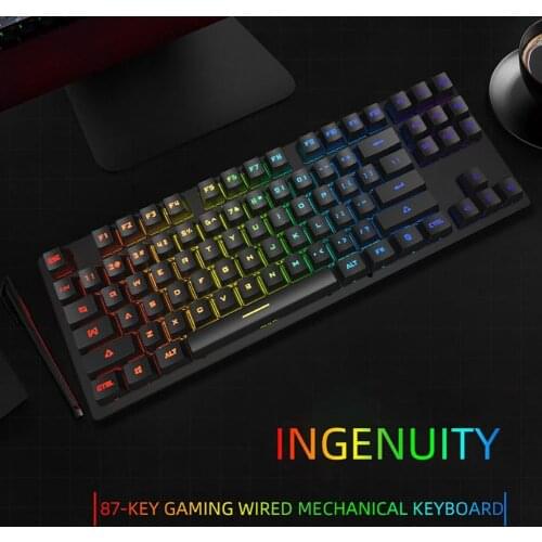 K550 Wired Keyboard Sensitive Non-delayed Ergonomic 87 Keys USB Gaming Mechanical Keyboard for Office Keyboard Mechanical Keyboa