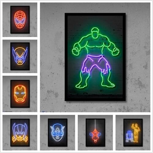 Creativity Avengers Marvel Superhero Poster Iron Man Canvas Painting Cracked Background Wall Art Decor Pictures for Home Decor