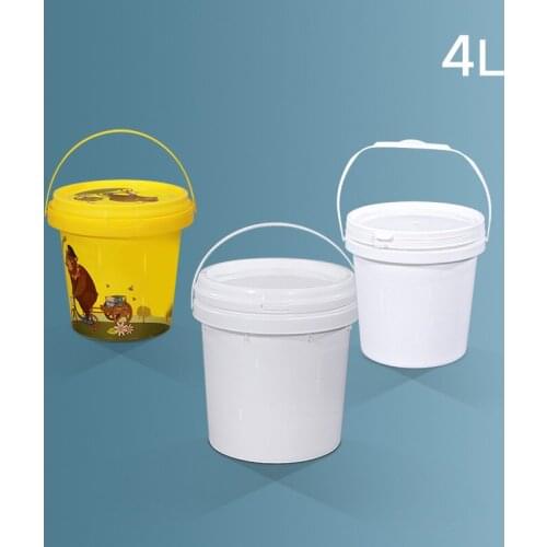 4L Round Empty Plastic Bucket with Handle and Lid High Quality Lotion Candy Honey Food Grade Packing Container