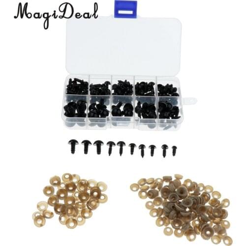 MagiDeal 142Pcs/Lot Plastic Safety Eyes for Teddy Bear Doll Craft Plush Animal DIY Hand Making Toys