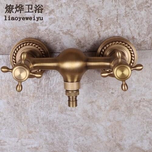 Copper Antique Washing Machine Temperature Leading European Hot and Cold-Wall Copper Mixing Valve 4 fen 6 Universal Shipping
