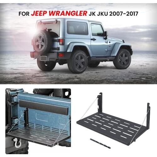 Multi-Purpose Rear Tailgate Table Foldable Shelf Rack For Jeep JK 07-17 Wrangler