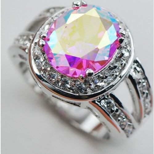 Rose Rainbow Fashion 925 Sterling Silver Ring Size 6 7 8 9 10 F1059