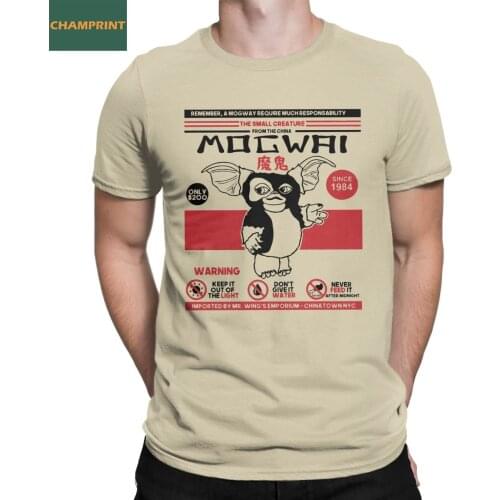 Mens Your Pet Mogwai Gremlins T Shirts Gizmo 80s Movie Mogwai Monster Sci Fi Cotton Clothes O Neck Tee Shirt Gift Idea T-Shirts