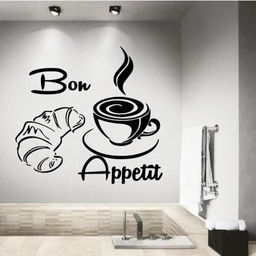 Bon Apptit Wall Art Decal vinyl Wall Sticker Mural for Home Decor Waterproof kitchen Decoration Accessories wallpaper