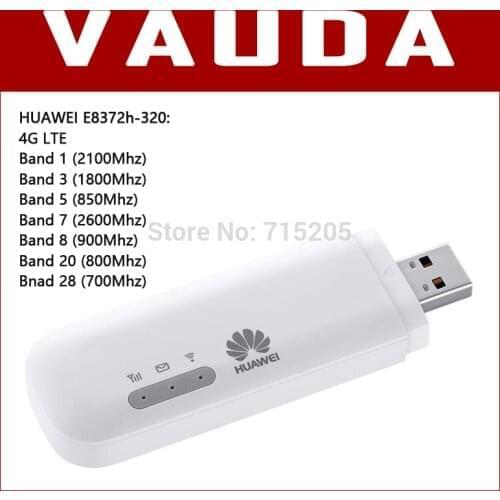 New Unlocked Huawei e8372h-320 Wingle LTE Universal 4G USB MODEM WIFI Mobile huawei E8372h-820