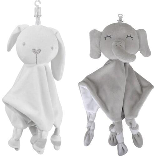 Elephant Rabbit Baby Lovey Stuffed Plush Security Blanket For Thanksgiving Day Newborn Infant Crystal Super Soft PP Cotton