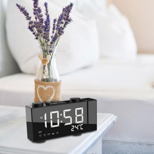 Dual Alarm Clock Modes Practical Table LED Clock with Time Projection for Dorm