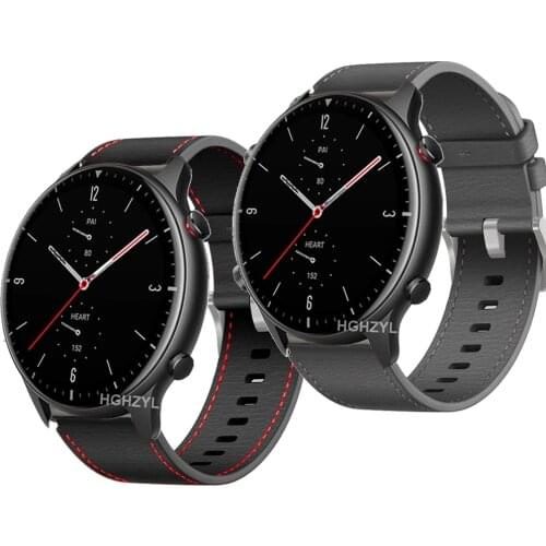 Leather Wrist Band For Amazfit GTR 2 Strap 22mm Watchband For Huami Amazfit GTR2 2e 47mm Pace Stratos 3 2 2s Bracelet