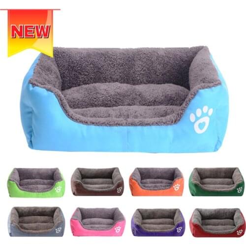 S-3XL) Large Pet Cat Dog Bed 8Colors Warm Cozy Dog House Soft Fleece Nest Dog Baskets Mat Autumn Winter Waterproof Kennel
