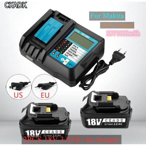 With 18v 4A Charger BL1860 Rechargeable Battery 18 V 3000mAh Lithium Ion for Makita 18v Battery BL1840 BL1850 BL1830 BL1860B