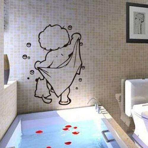 Bathroom Kids Shower Design Removable PVC Wall Art Sticker Decals Mural Art Home Decor