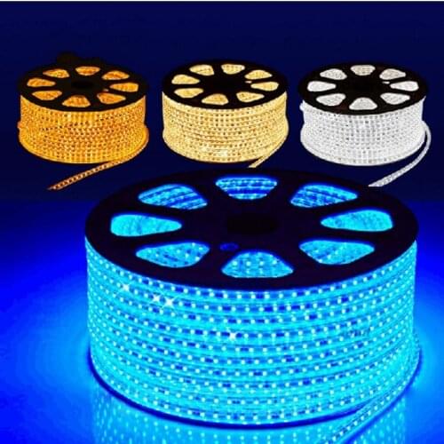 LED Strip 5M 30M 110-220V SMD 5050 Flexible Led Strip Light give Power Plug 60 leds/m IP65 Waterproof led Ribbon Freight charge