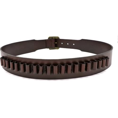 Tourbon Hunting Rimfire Handgun Pistol .44 / .45 Cartridges Belt 20 Rounds Genuine Leather Ammo Bandolier Gun Accessories