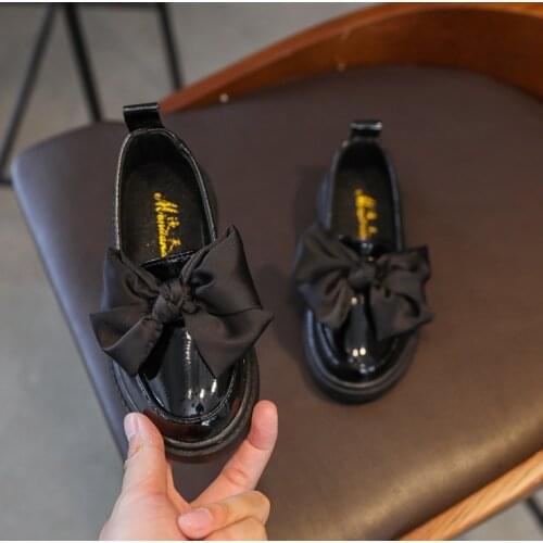 Summer Spring New Fashion Kids Leather Shoes Princess Girls Flat Heels Size 26-30 Bottom Soft Girls Shoes Simple Leather