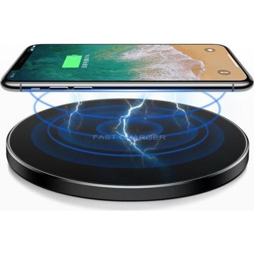 15W Ultra-thin Aluminum Alloy Fast Wireless Charger for iPhone XS Max X 8 for Samsung S20 S10 for Xiaomi Mi 10 Qi Charging Pad